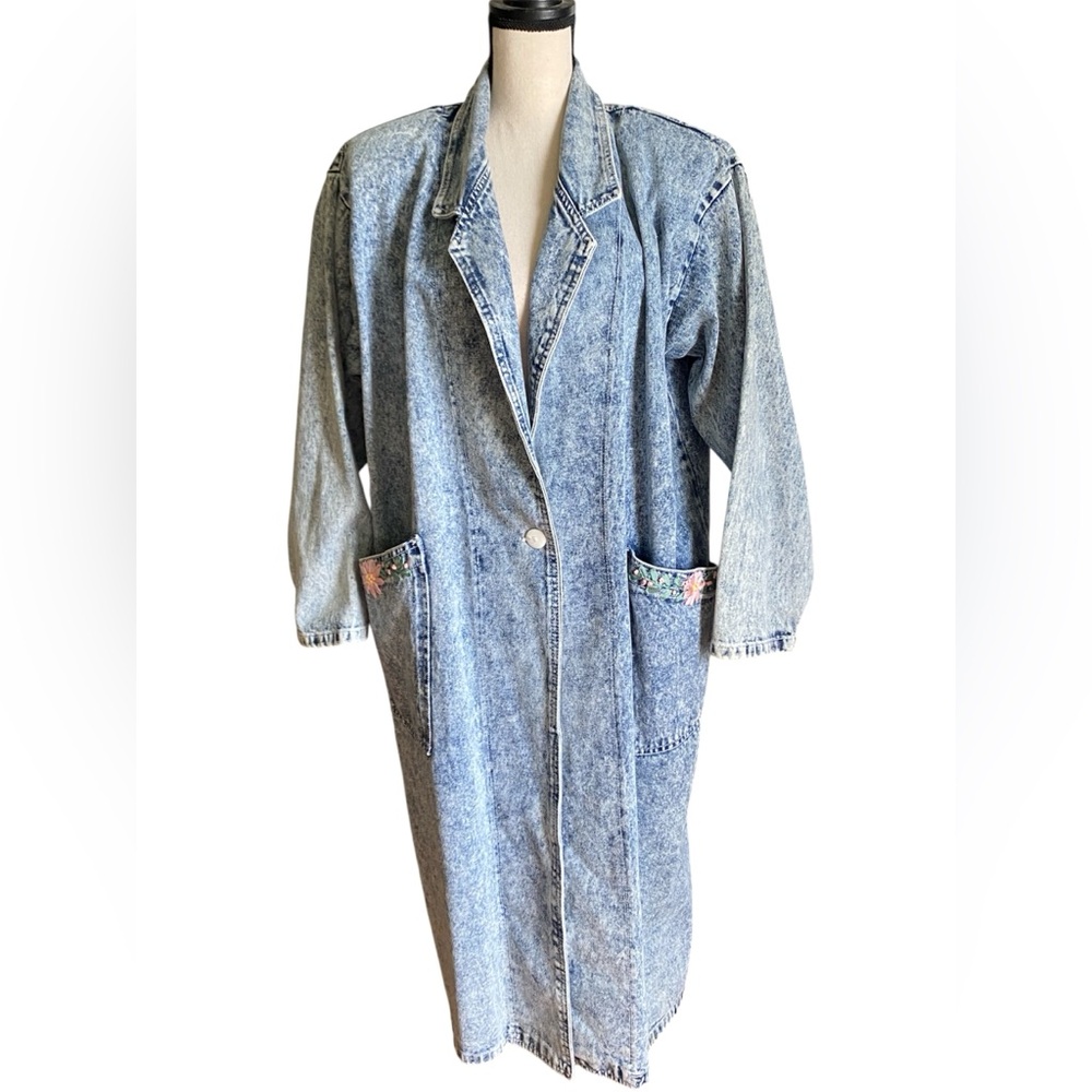 Hollywood Acid Wash Denim Trench Coat